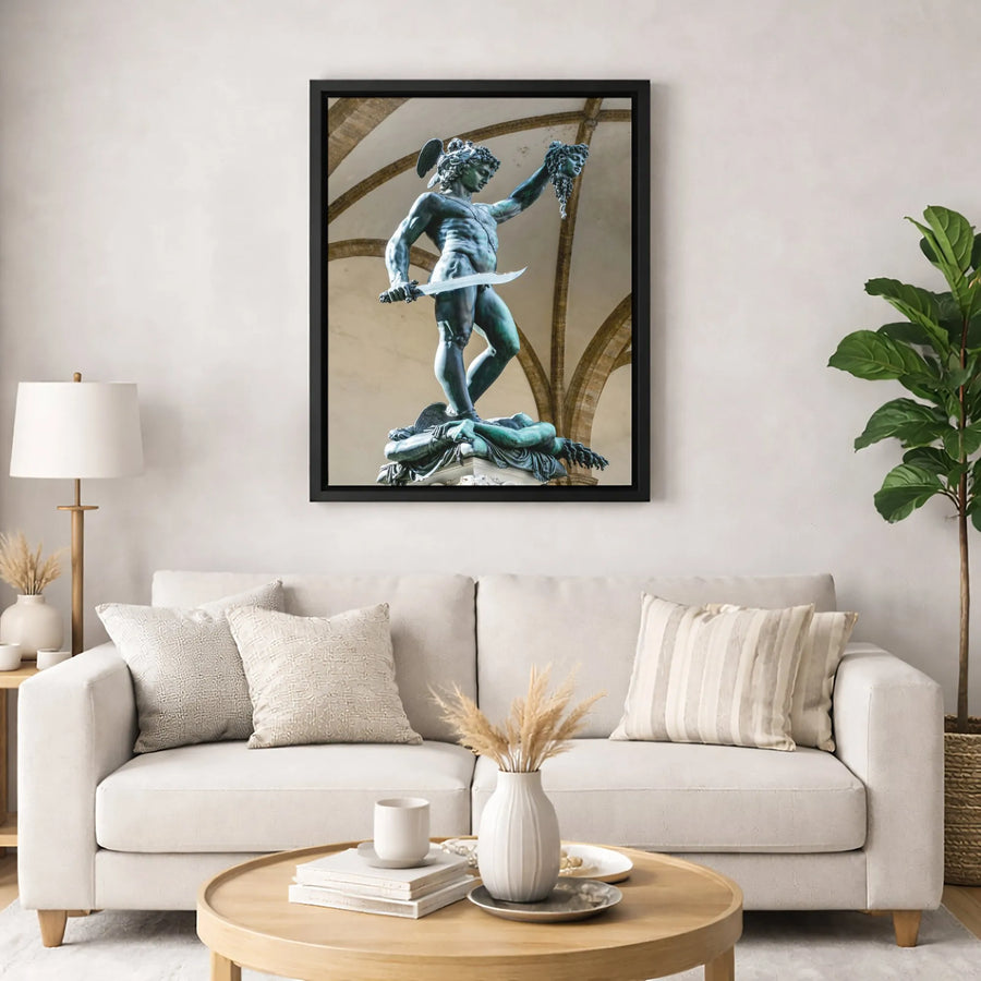 Perseus With Medusa Head Canvas Print | Benvenuto Cellini Renaissance Art | Gallery Quality 1.25 Inch Wrap | Greek Mythology Wall Decor Gift