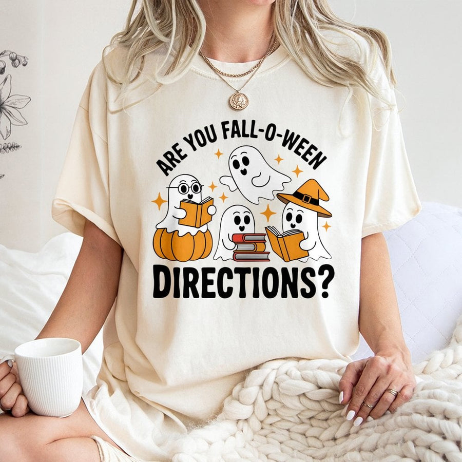 Halloween Ghost T-Shirt | Funny Librarian Reading Pun | Premium Cotton Fall Graphic Tee | Gift for Teachers Book Lovers