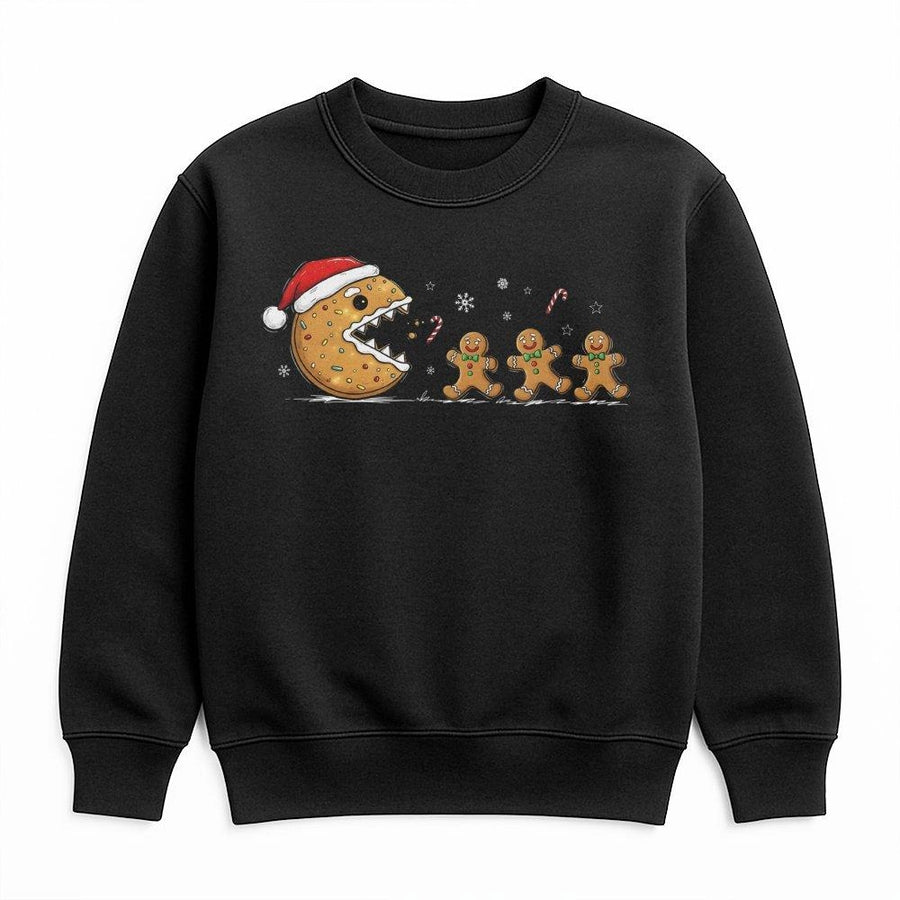 Christmas Cookie Sweatshirt | Funny Gingerbread Man Gamer Design | Soft Cotton Blend Crewneck | Cute Holiday Gift for Gamers