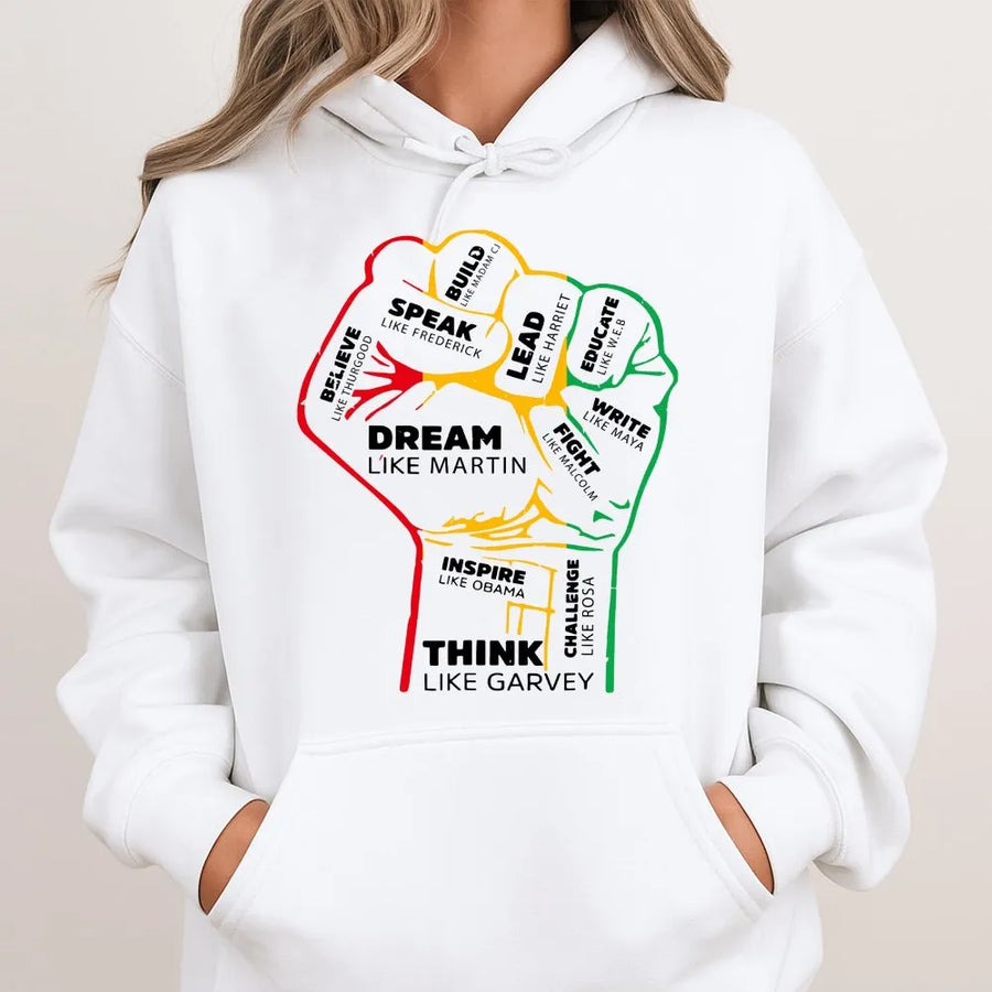 Black History Month Hoodie | Power Fist Civil Rights Quote Graphic | Premium Cotton Blend | Unisex Inspirational Gift for Adults
