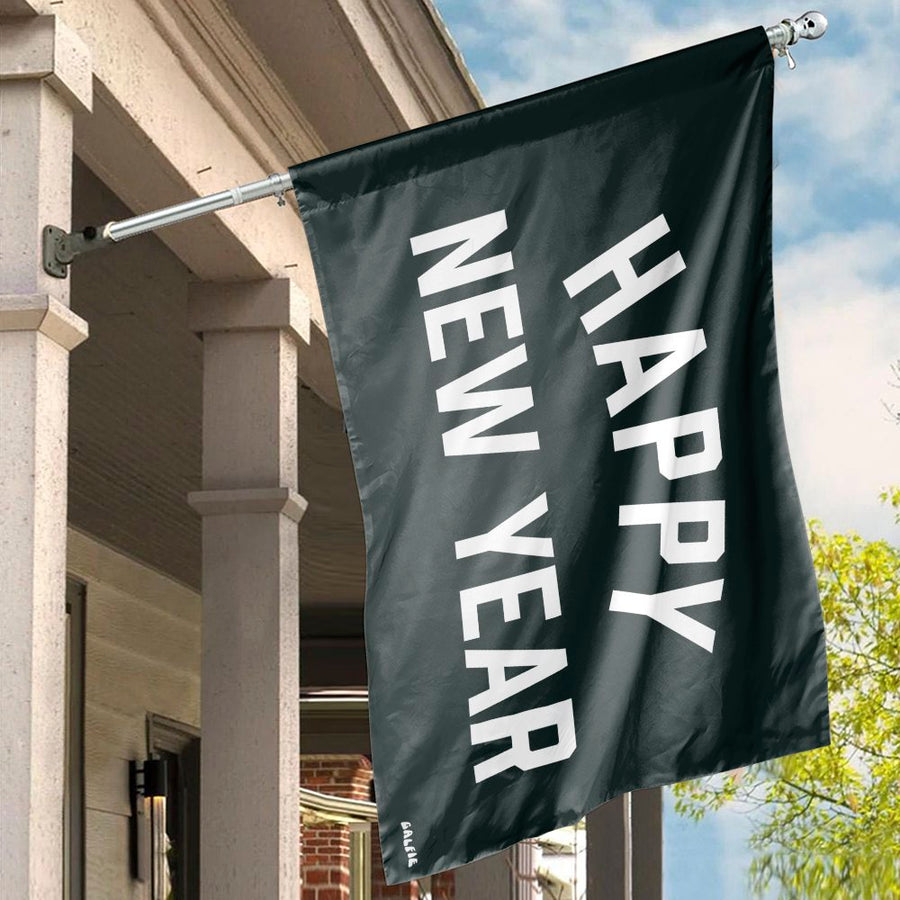 Happy New Year Horizontal House Flag | Festive Seasonal Outdoor Banner | Premium Fade-Resistant Polyester | Holiday Yard Decor Gift