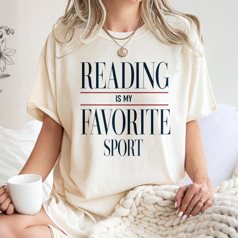 Reading Is My Favorite Sport T-Shirt | Funny Bookworm Graphic Tee | Premium 100% Cotton | Gift for Librarians, Book Lovers & Readers
