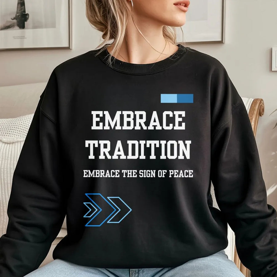 Embrace Tradition Sweatshirt | Modern Chevron Graphic Print | Premium Cotton-Blend | Unisex Casual Gift for Men and Women