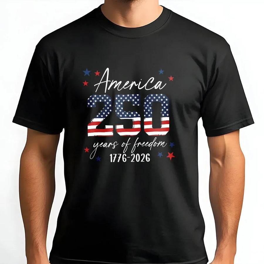 USA 250th Anniversary T-Shirt | 1776-2026 American Flag Graphic | Soft Cotton Blend Pullover | Patriotic 4th of July Gift for Men and Women