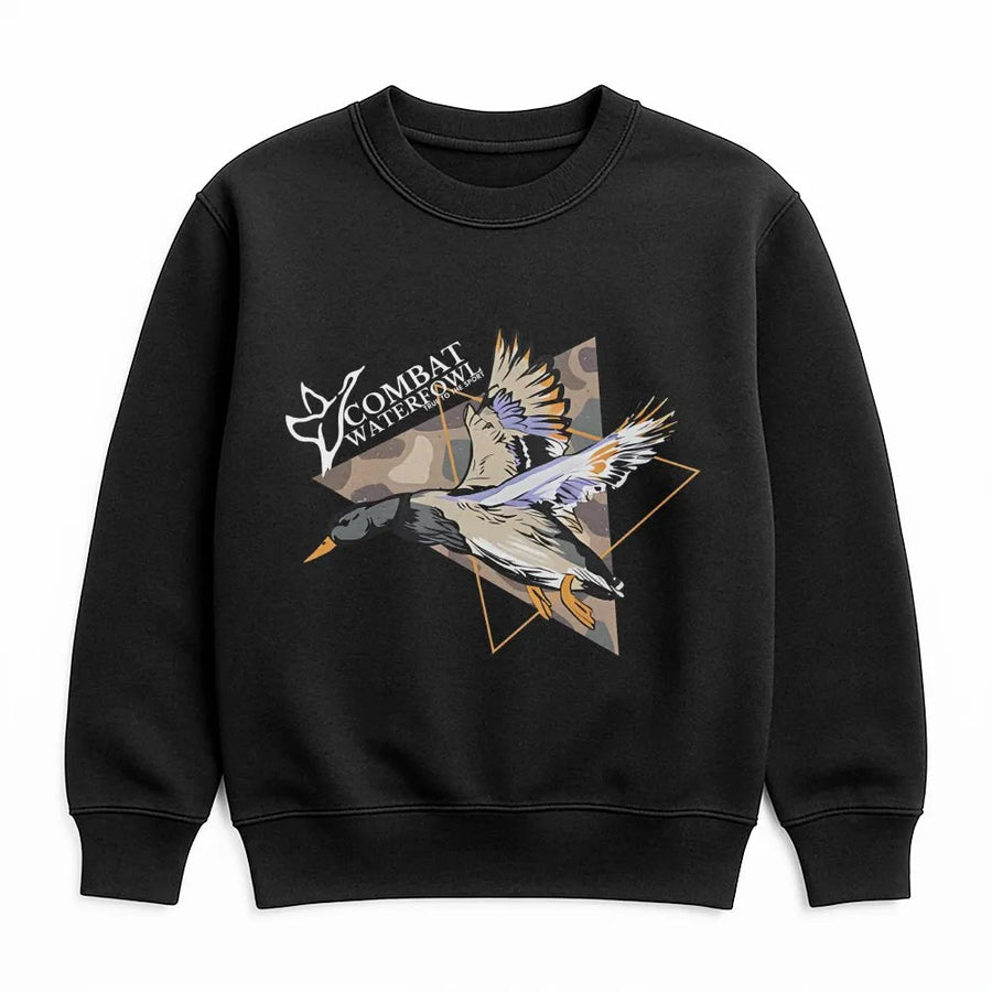 Duck Hunting Sweatshirt | Camo Waterfowl Graphic Print | Premium Cotton-Poly Blend | Outdoor Sportsman Gift for Hunters