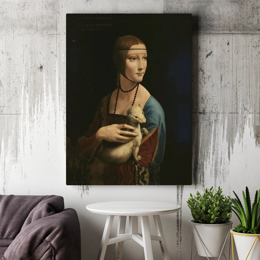 Lady with an Ermine Canvas Art | Leonardo da Vinci Reproduction | Premium Gallery-Wrapped Print | Renaissance Home Decor Gift