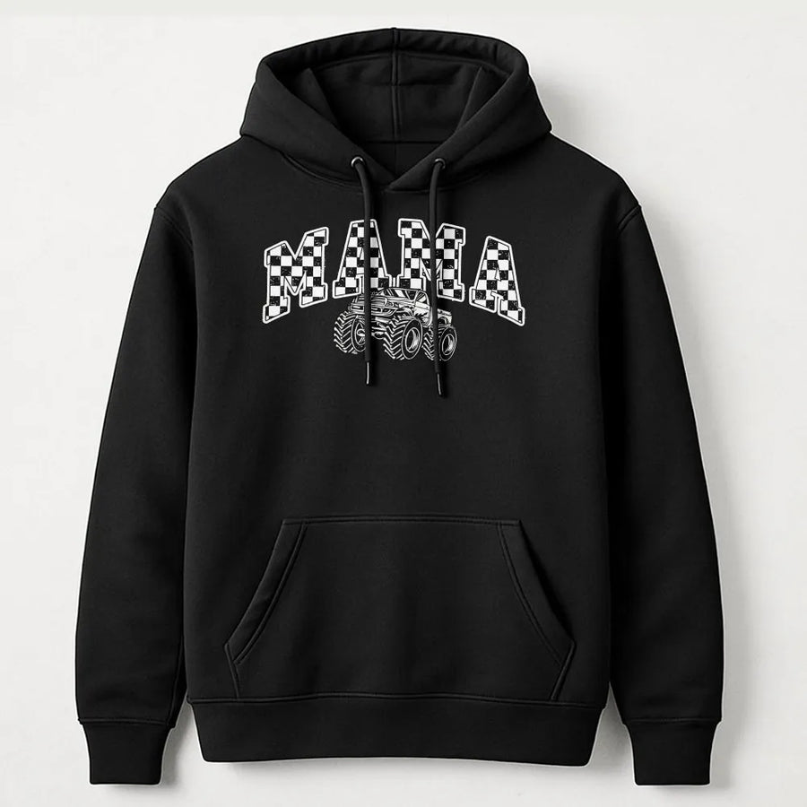 Monster Truck Mama Shirt | Checkered Flag Graphic Tee | Premium Soft Cotton | Birthday Gift for Mom, Trendy Truck Lover Apparel