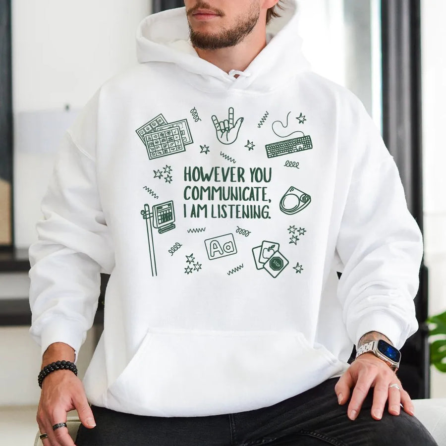 SPED Teacher Communication Shirt | AAC & Sign Language Graphic | Soft Cotton Unisex Tee | Gift for Speech Pathologist