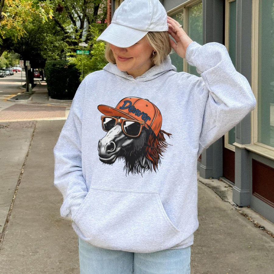 Denver Broncos Horse With Sunglasses And Cap Hoodie