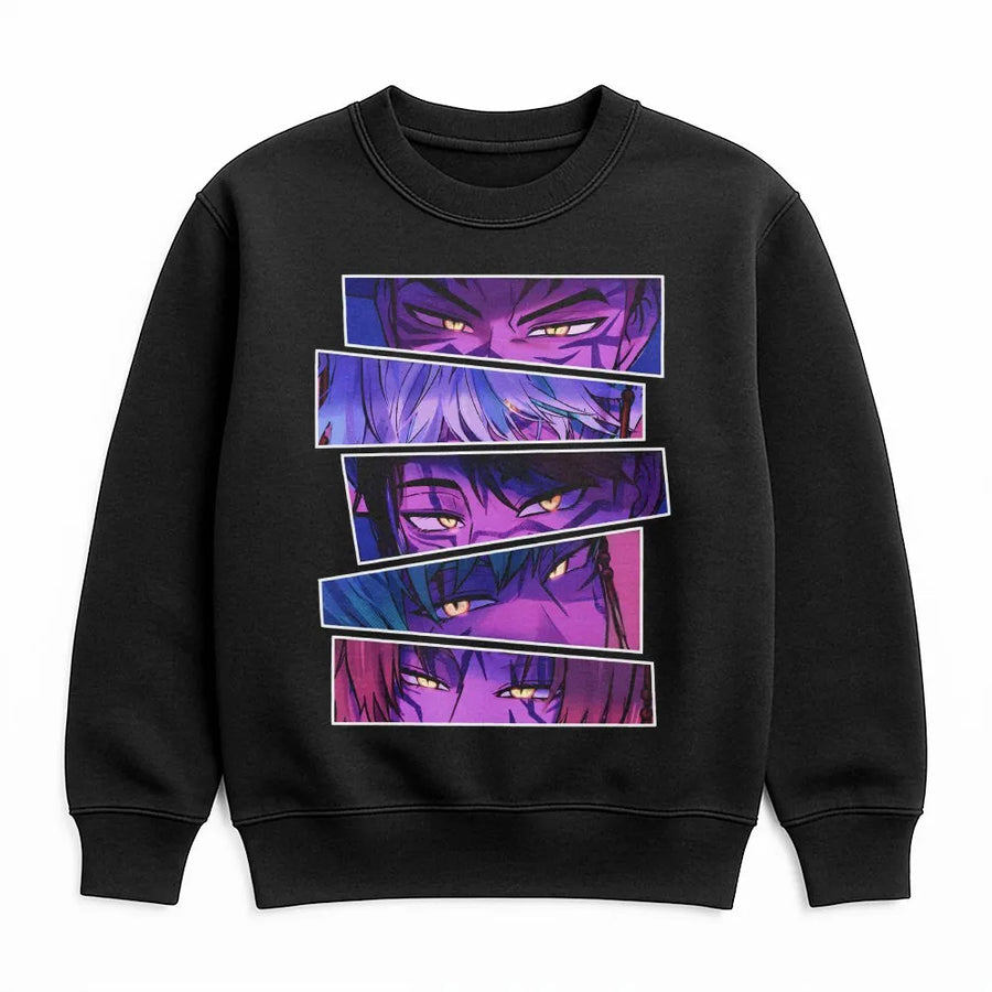 Anime Eye Aesthetic Sweatshirt | Demon Hunter Manga Character Art | Premium Cotton Blend Crewneck | Unique Otaku Gift for Fans