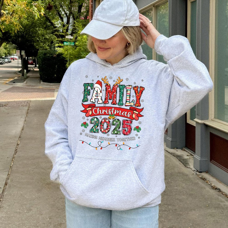 Family Christmas 2025 Hoodie | Making Memories Together Graphic Print | Premium Cotton-Poly Blend | Matching Holiday Apparel For The Whole Family