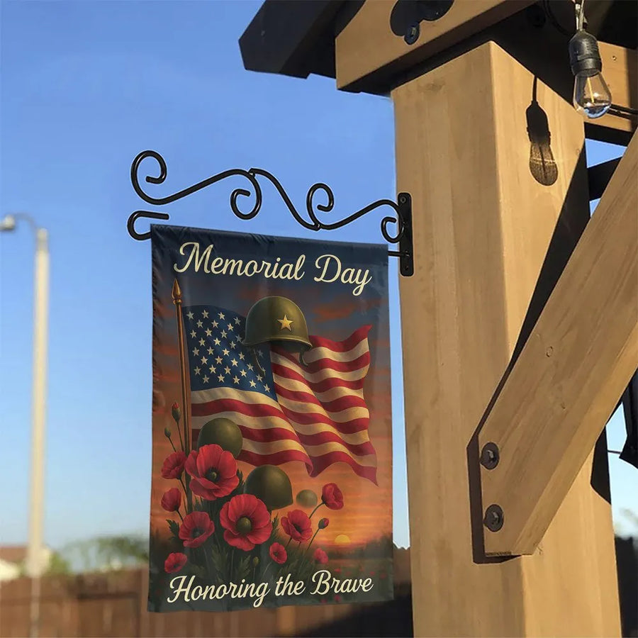 Memorial Day Garden Flag | Honoring the Brave Patriotic Design | Premium Double-Sided Polyester | Outdoor Yard Decor for Military Families & Veterans