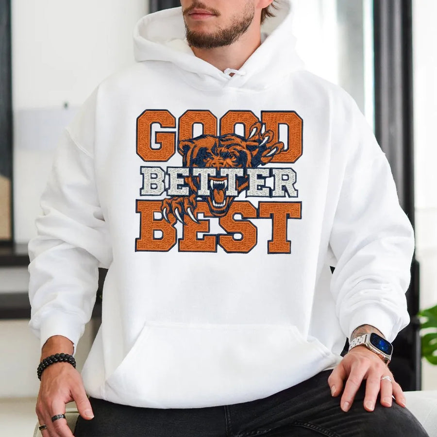 Chicago Bear Hoodie, Good Better Best Hoodie, Chicago Football Vintage Fan Hoodie, Game Day Hoodie For Mens & Woment