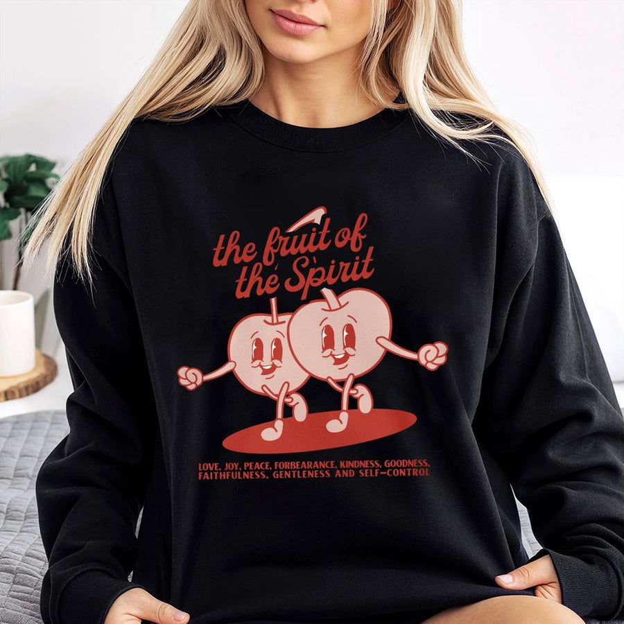 Fruit of the Spirit Sweatshirt | Retro Christian Graphic Crewneck | Premium Cotton Blend | Faith-Based Gift for Women and Men