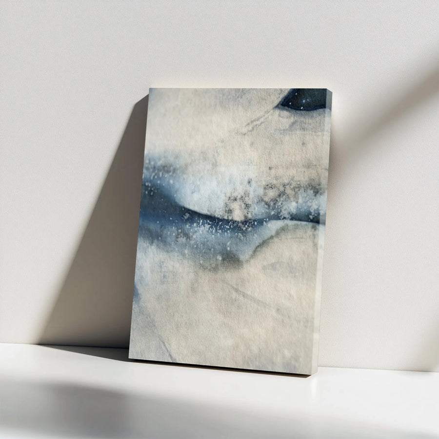 Abstract Vertical Canvas Print | Minimalist Blue and Grey Wall Art | Premium Gallery Wrap | Modern Home Decor Gift
