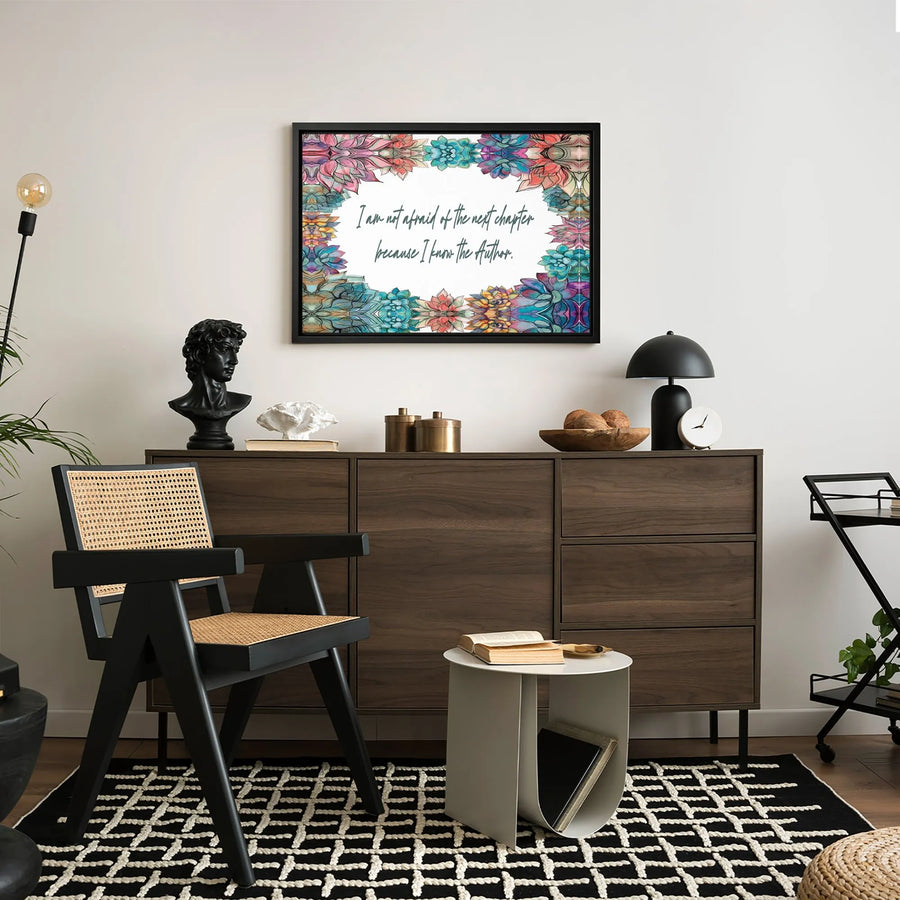I Am Not Afraid Of The Next Chapter Wall Art | Religious Quote with Watercolor Succulent Border | 1.25 Inch Premium Canvas | Inspirational Home Decor Gift