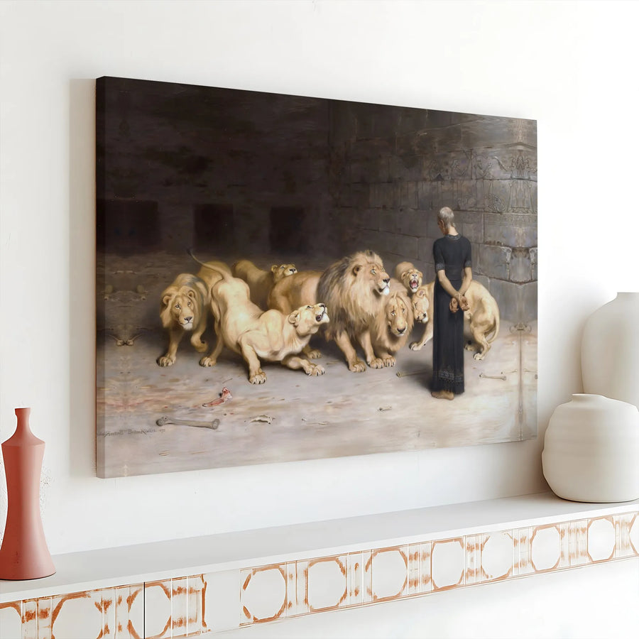 Daniel's Answer to the King Canvas Print | Briton Rivière Classic Fine Art | 1.25" Gallery Wrap | Religious Wall Decor for Home Office