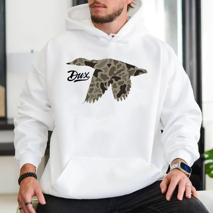 Duck Hunting Hoodie | Camo Mallard Silhouette Graphic | Premium Cotton Blend | Gift For Outdoorsmen & Wildlife Lovers