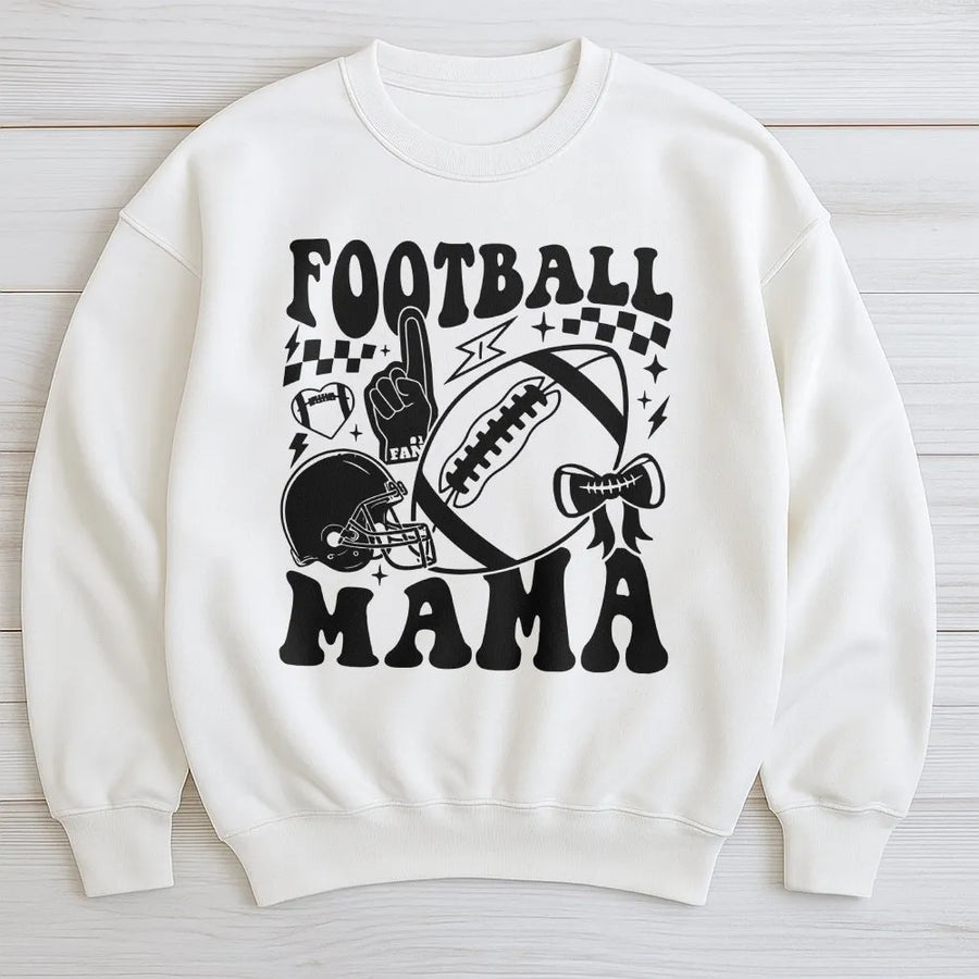 Football Mama Sweatshirt | Funny Retro Game Day Graphic Pullover | Cozy Cotton Blend | Premium Gift for Football Moms