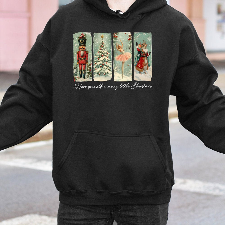 Nutcracker Christmas Hoodie | Vintage Ballet Nutcracker Art | Premium Cotton Blend Sweatshirt | Cozy Holiday Gift for Women and Men