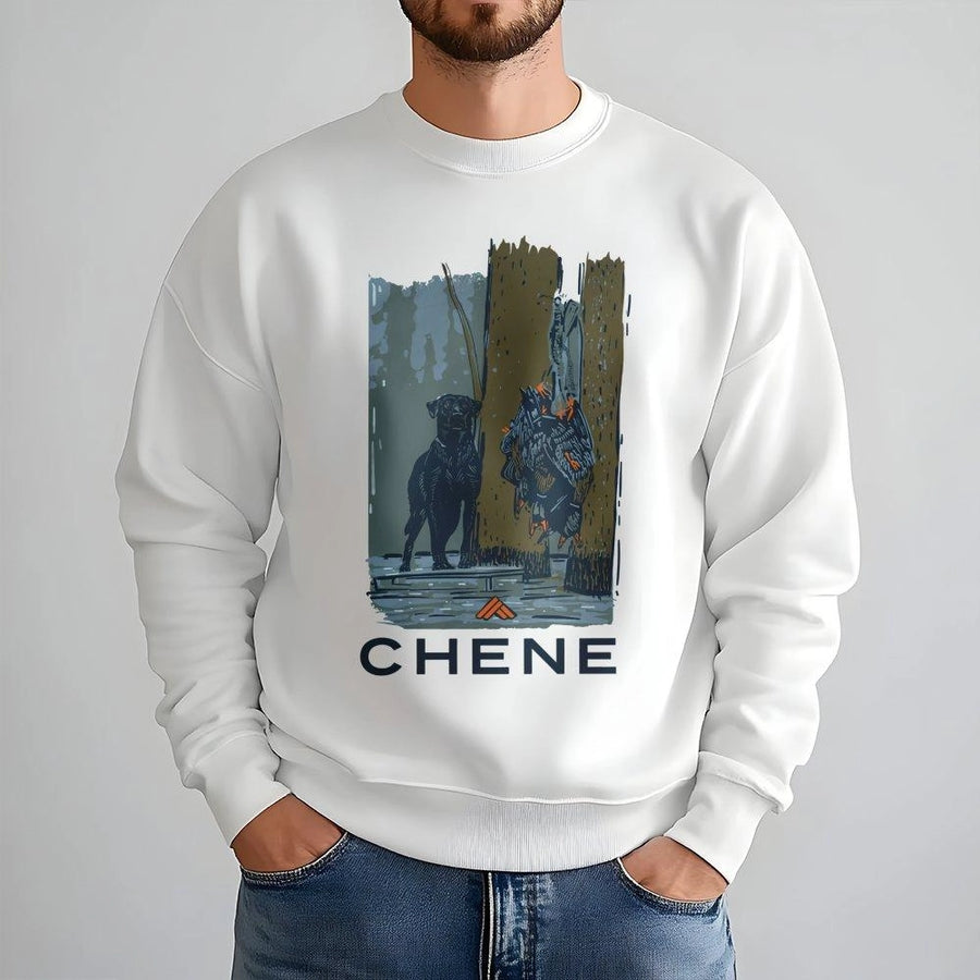 Chene Hunting Dog Sweatshirt | Duck Hunter Retriever Graphic | Premium Cotton Blend | Gift for Outdoorsmen and Sportsman