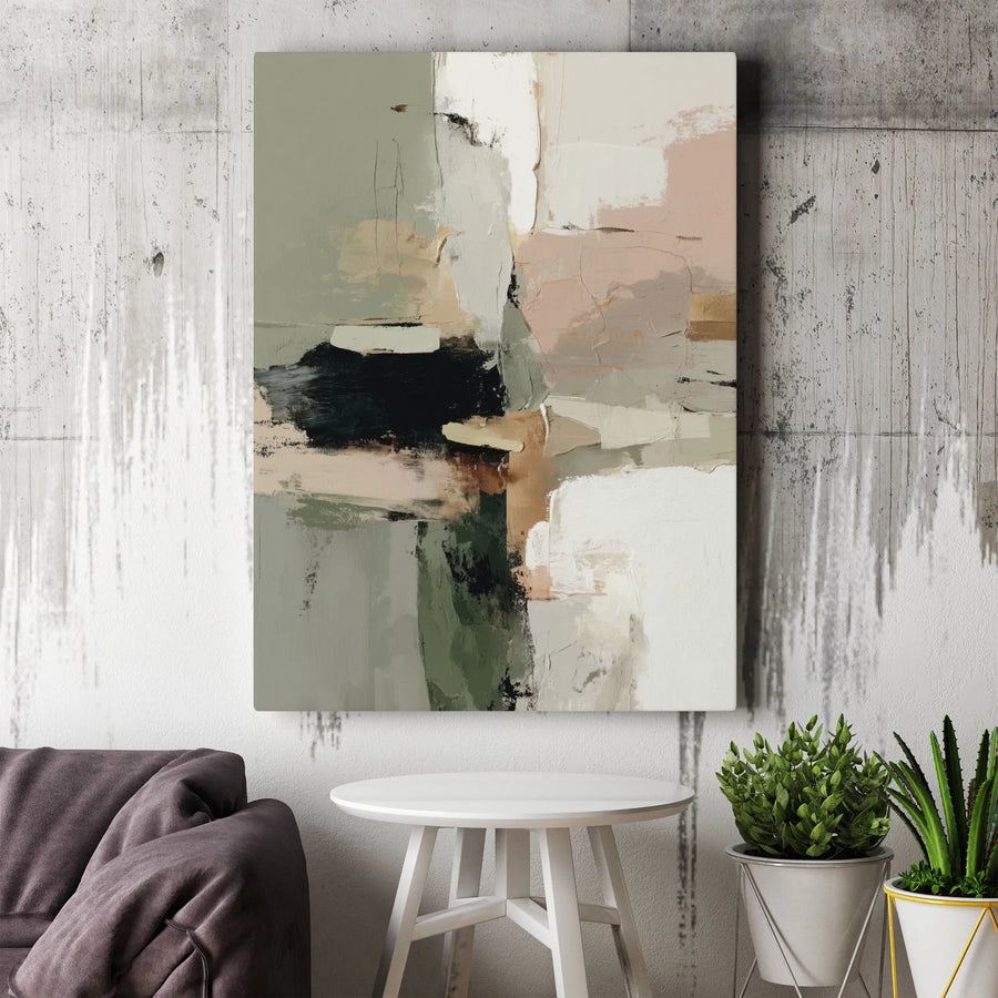 Abstract Canvas Wall Art | Textured Earth Tone Painting Print | Premium Gallery Wrapped Canvas | Modern Living Room Decor Gift