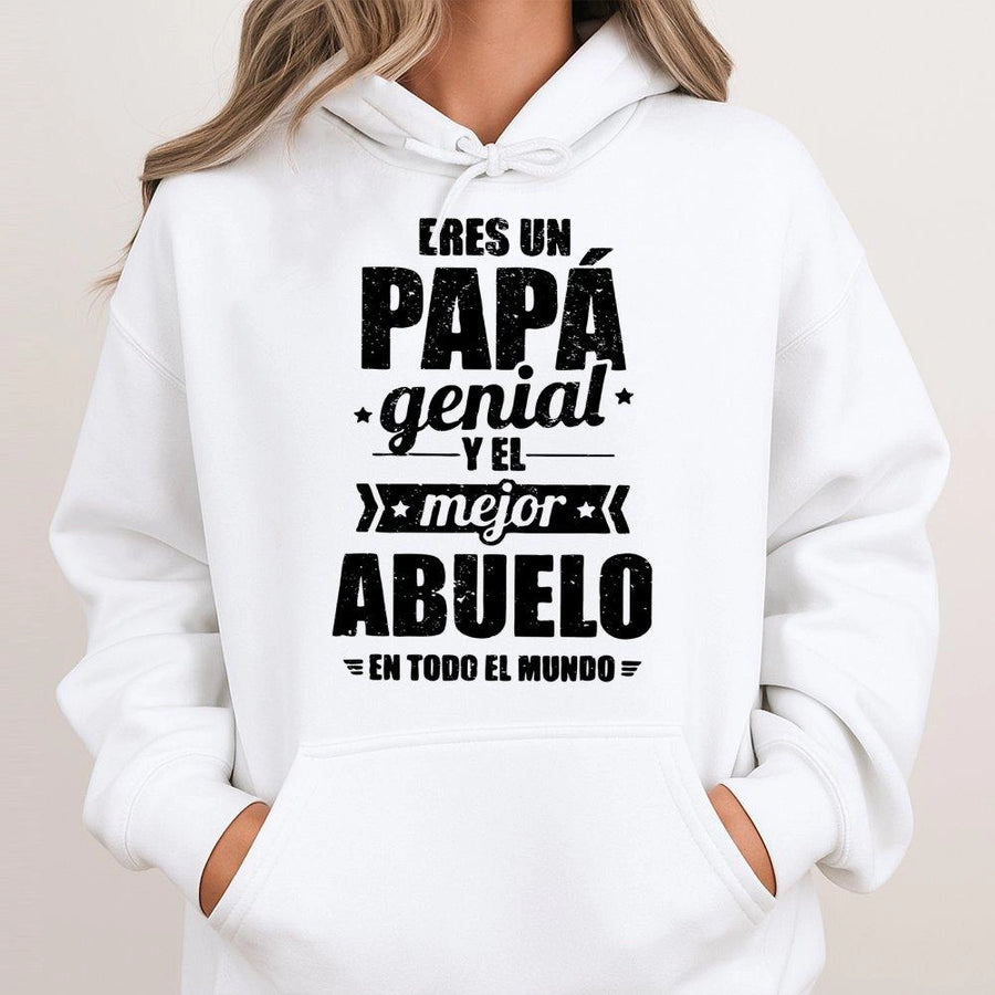 Eres Un Papá Genial Hoodie | Spanish Grandpa Gift Design | Premium Cotton Blend | Best Dad Ever Present for Father's Day 2026