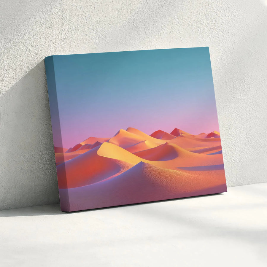 Desert Dunes Canvas Wall Art | Minimalist Sunset Landscape | Premium Gallery Wrapped Canvas | Modern Home Decor Gift for Living Room