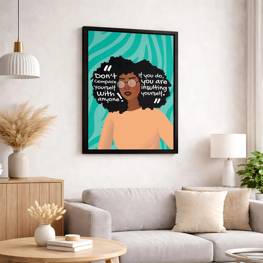 Black Woman Motivational Wall Art | Affirmation Quote Canvas Print | Premium 1.25-Inch Gallery Wrap | Home Office Decor Gift