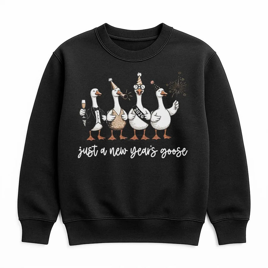 New Year Goose Sweatshirt | Funny Party Animals Graphic Tee | Soft Cotton Blend Unisex Crewneck | Cute 2026 Holiday Gift for Goose Lovers
