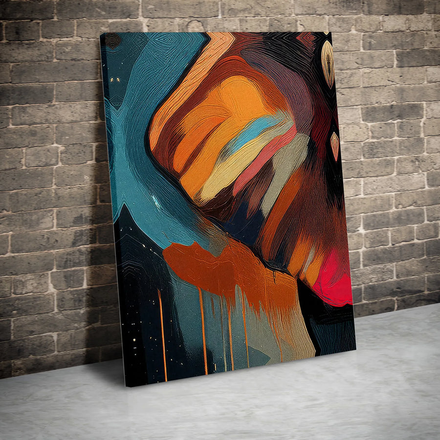 Abstract Canvas Wall Art | Colorful Textured Brushstroke Oil Painting Print | Gallery Quality 1.25 Inch Thick Wrap | Modern Home Office Decor Gift