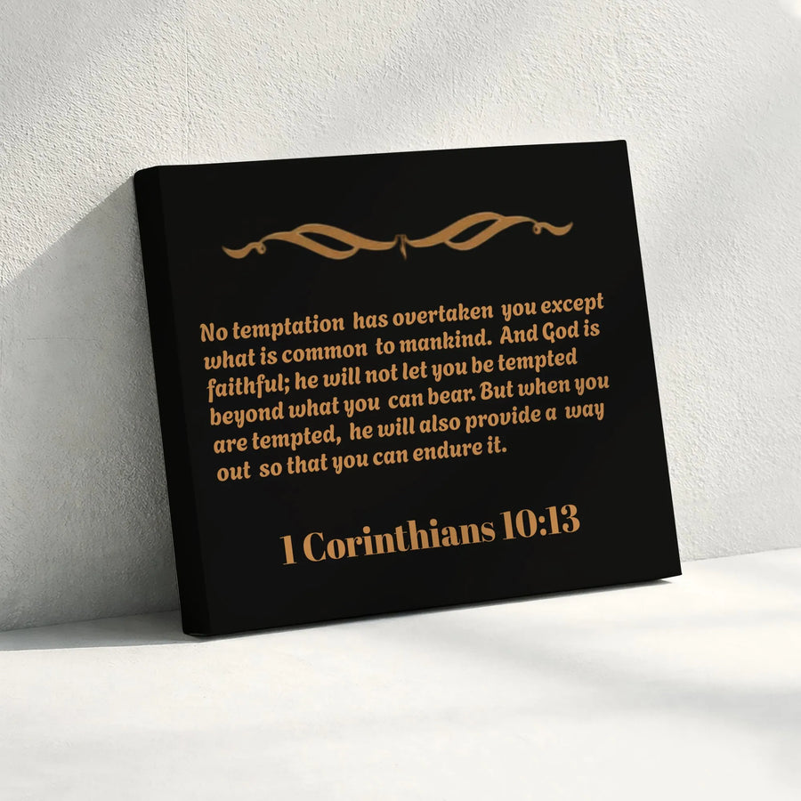 1 Corinthians 10:13 Canvas Wall Art | Inspirational Scripture Print | Premium Fade-Resistant Canvas | Christian Home Decor Gift