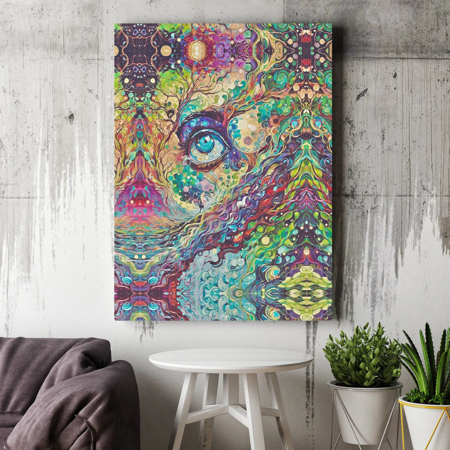 Psychedelic Third Eye Canvas Wall Art | Surreal Visionary Abstract Print | Premium Gallery Wrap 1.25" Profile | Spiritual Home Decor Gift