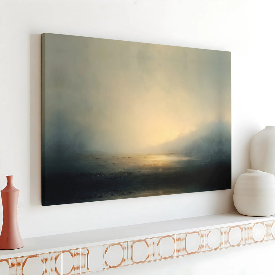 Abstract Landscape Canvas Wall Art | Atmospheric Seascape Painting | Premium Gallery Wrap Canvas | Modern Living Room Decor Gift