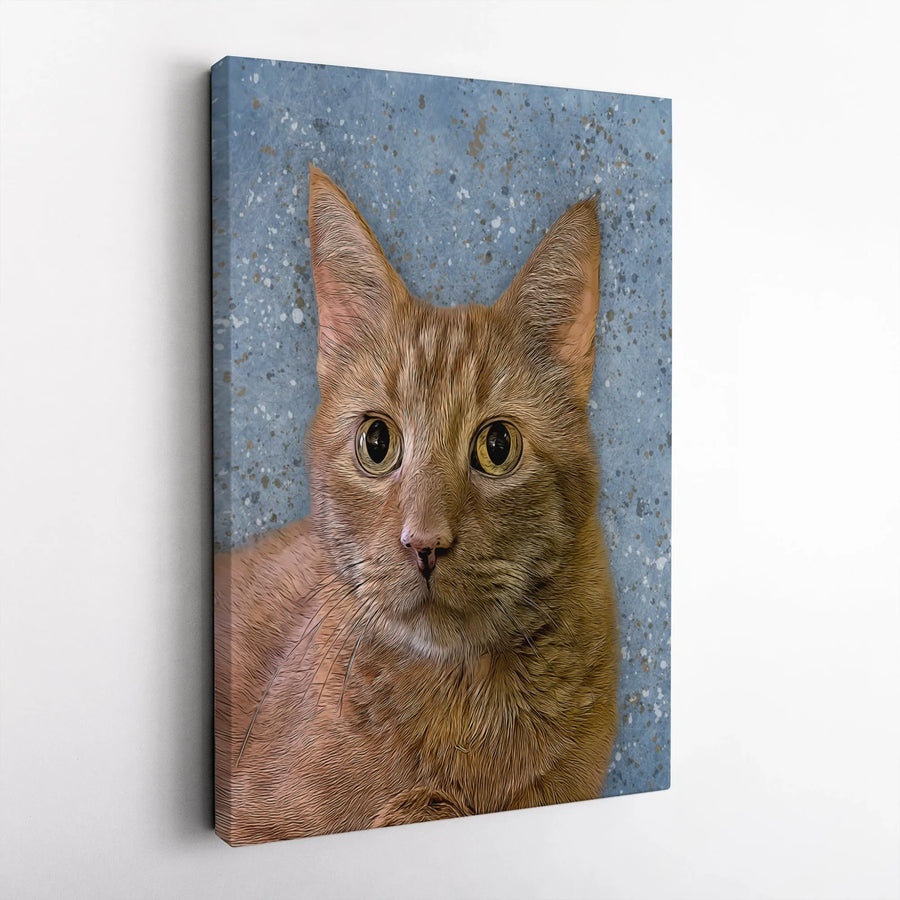 Orange Tabby Cat Wall Art | Stylized Pet Portrait Canvas | Gallery Wrapped Premium Decor | Gift for Cat Lovers and Pet Owners