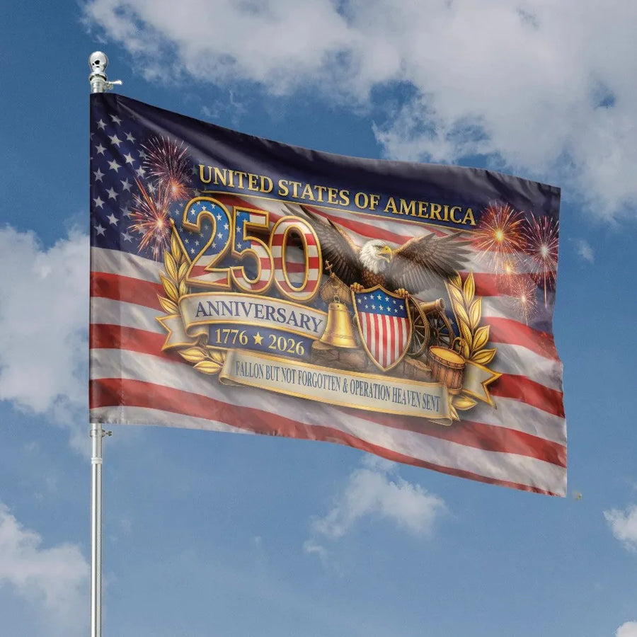 Patriotic USA 250th Anniversary Flag | 1776-2026 Eagle Memorial Design | Weather-Resistant Double Sided Print | Commemorative Gift for Veterans & Patriots