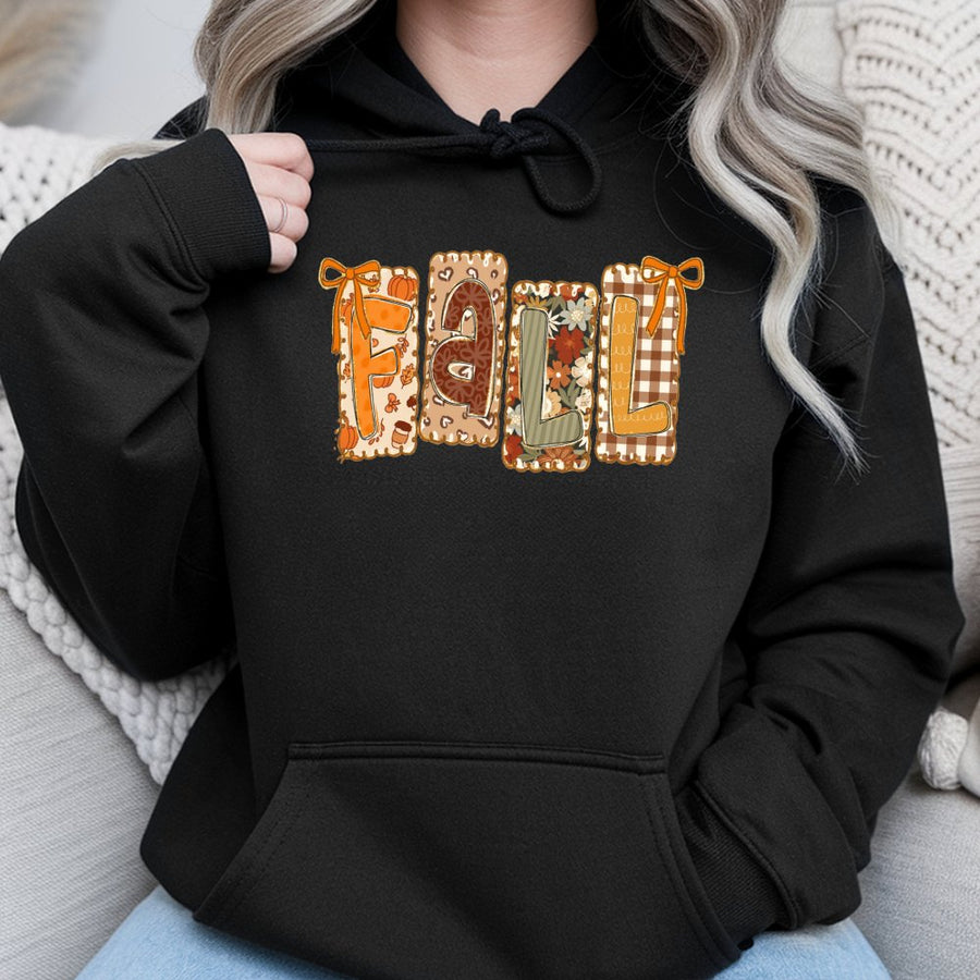 Fall Hoodie Coquette Bow | Aesthetic Floral Autumn Graphic | Premium Cotton Blend | Trendy Thanksgiving Gift for Her Women