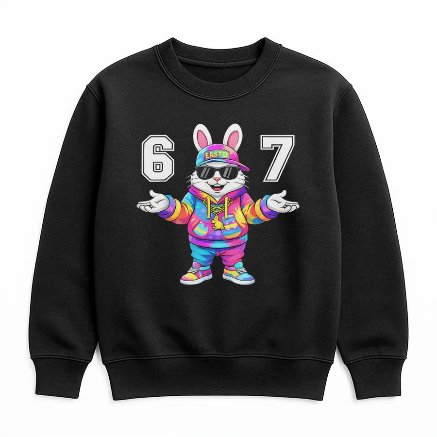 Funny Bunny Easter Sweatshirt | Retro Gen Alpha Meme Graphic | Premium Cotton Blend | Unisex Gift for Spring Holiday