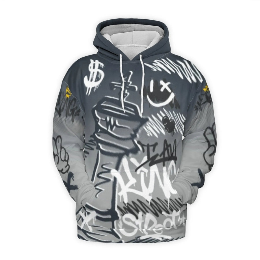 Graffiti Chess King Hoodie | Savage Streetwear Aesthetic | Premium Brushed Fleece Knit | Unisex Urban Style Gift for Men and Women
