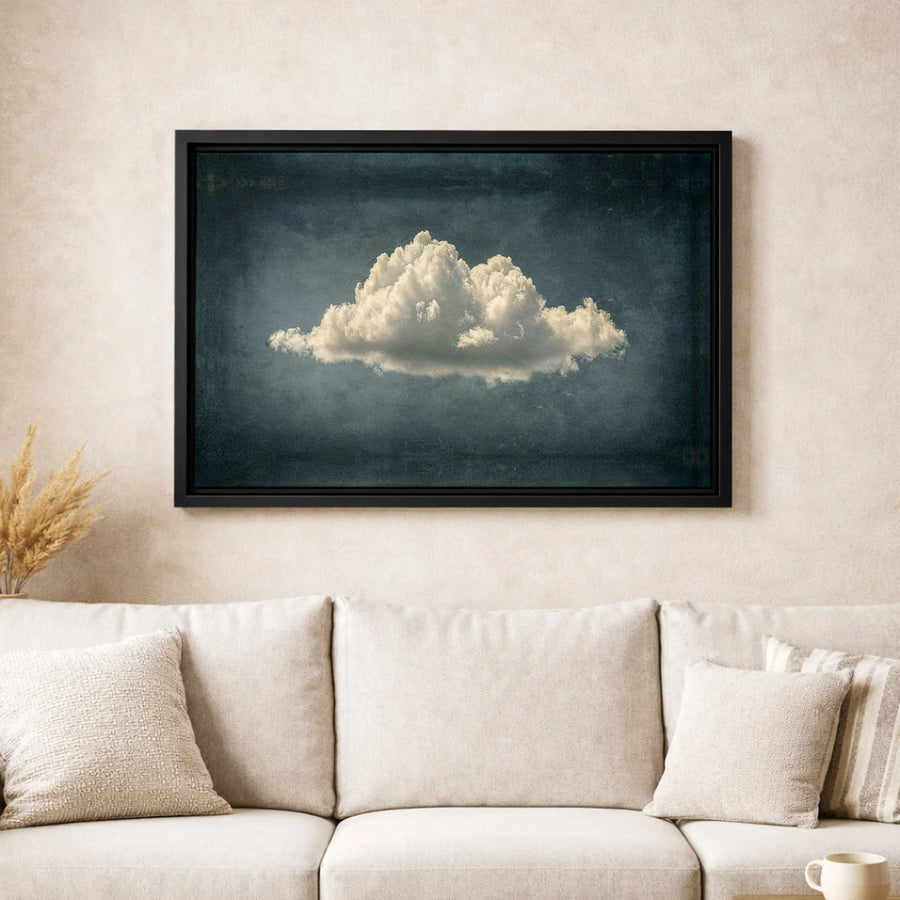 Cloud Wall Art Canvas | Vintage Atmospheric Sky Print | Premium Gallery-Wrapped Decor | Minimalist Home Office Aesthetic Gift