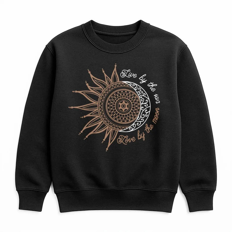 Sun and Moon Sweatshirt | Celestial Mandala Graphic Print | Premium Cotton Blend Cozy Crewneck | Boho Aesthetic Gift for Her Spiritual Lover