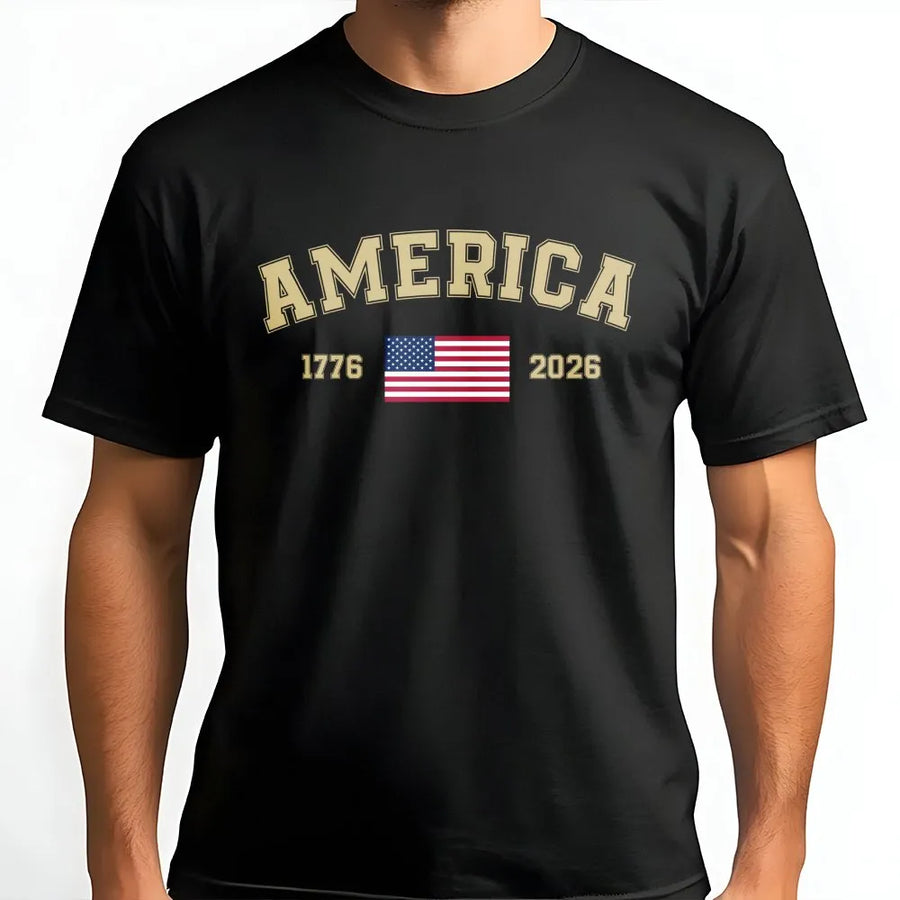 USA 250th Anniversary T-Shirt | Vintage American Flag 1776-2026 | Soft Cotton Blend | Patriotic Collector's Gift For Men and Women