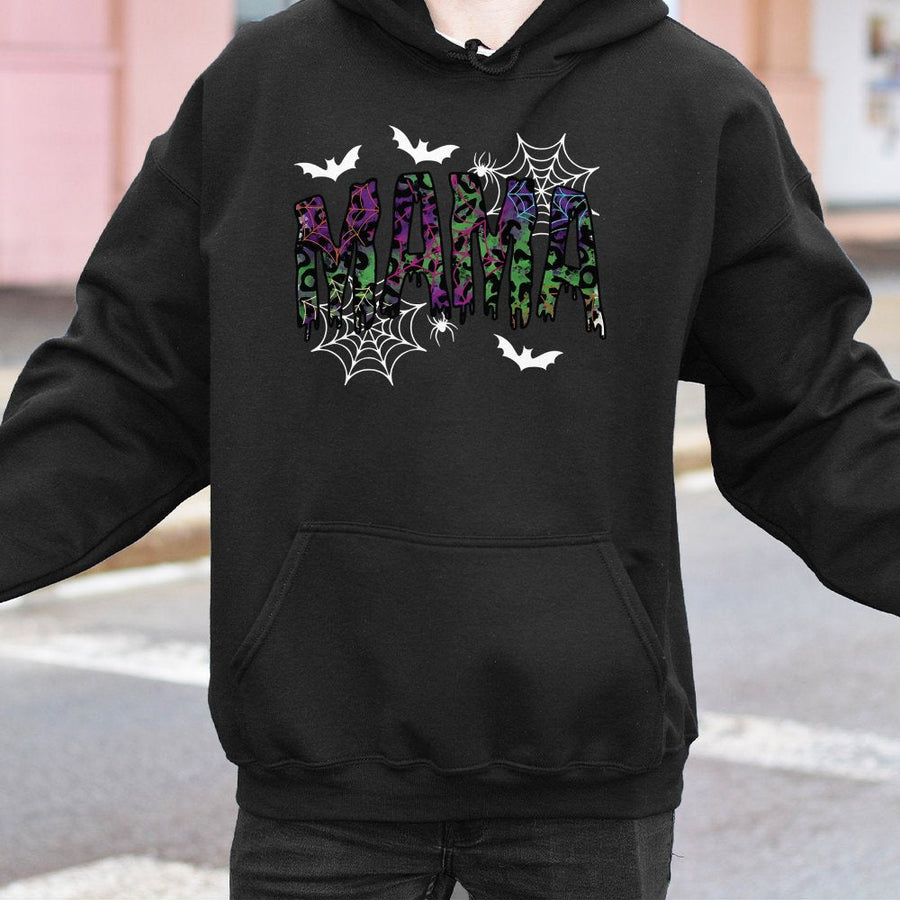 Halloween Mama Hoodie | Spooky Spider Web Leopard Print Design | Premium Cotton Blend | Cute Fall Graphic Sweatshirt Gift for Mom