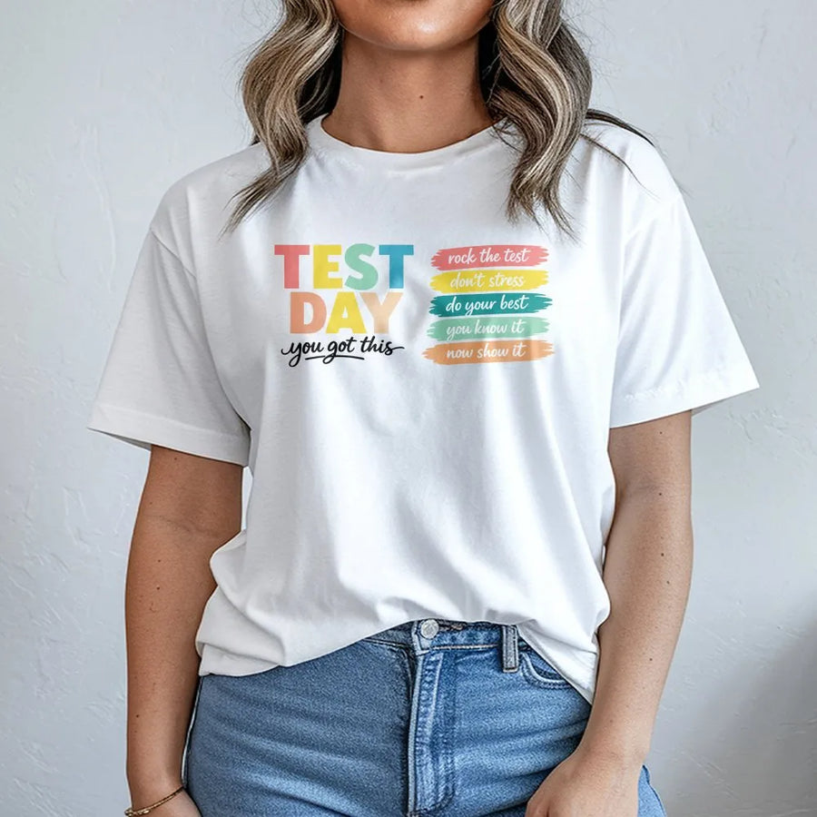Test Day Teacher T-Shirt | Motivational School Staff Gift | Premium Soft Cotton | Encouragement Tee For Educators And Students