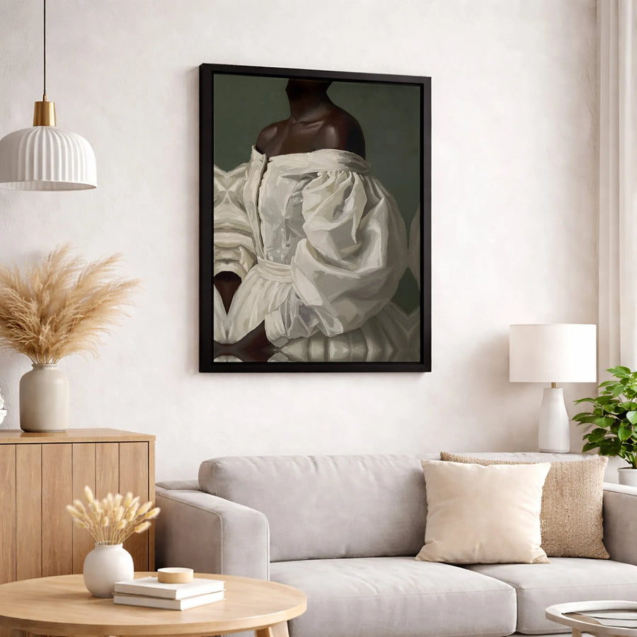 Black Woman Portrait Canvas Art | Classical Oil Painting Style | Premium 1.25-Inch Gallery Wrap | Elegant Home Decor Gift