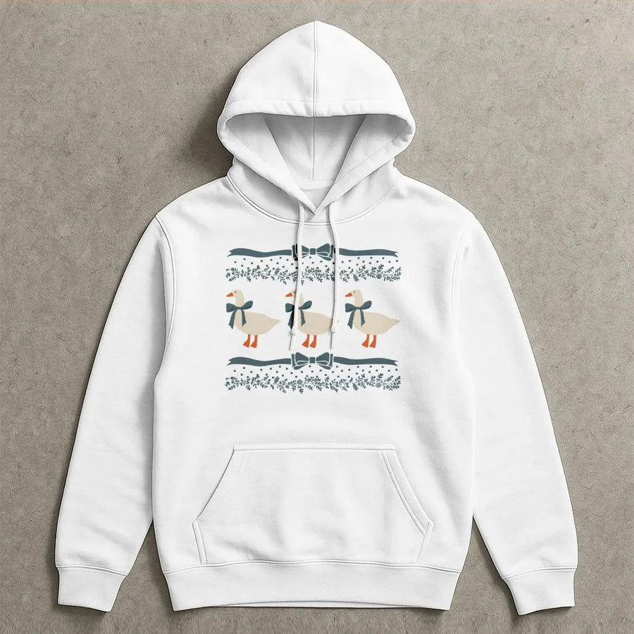 Cute Goose Hoodie | Cottagecore Three Geese Design | Premium Cotton Blend | Aesthetic Animal Lover Gift for Women and Men