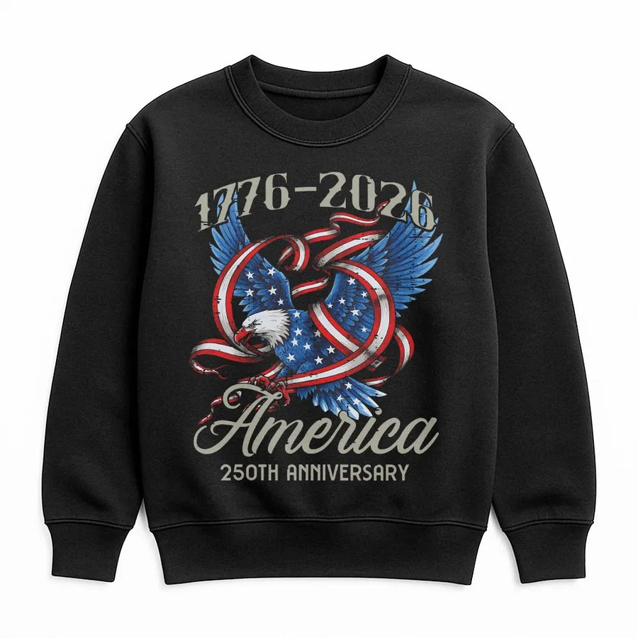 America 250th Anniversary Sweatshirt | Patriotic Eagle & Flag Design 1776-2026 | Soft Cotton Blend | Collector's Gift for Men & Women