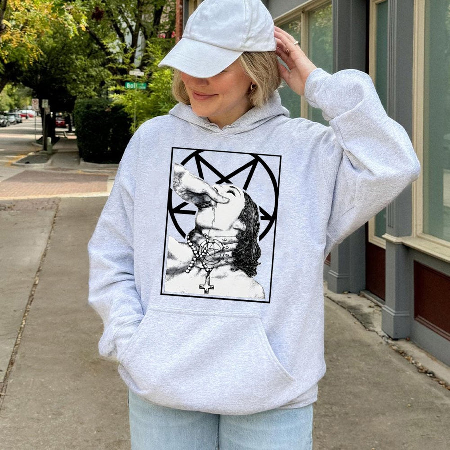 Occult Pentagram Graphic Hoodie | Dark Gothic Aesthetic Print | Soft Cotton-Blend Premium Quality | Alternative Fashion Gift for Men and Women