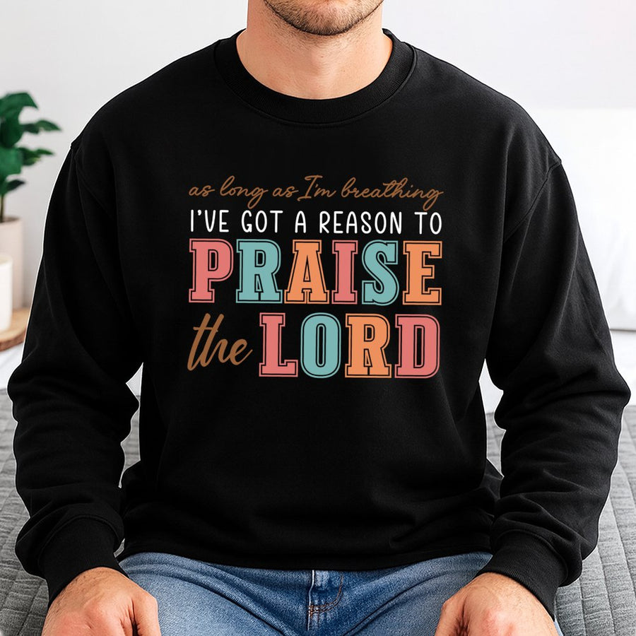 Praise The Lord Sweatshirt | Retro Christian Aesthetic Graphic | Soft Cotton Blend Premium Pullover | Faith-Based Gift for Believers