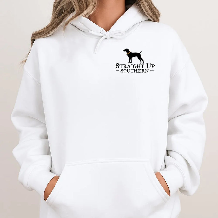 Straight Up Southern Lab Hoodie | Retriever Dog Graphic Print | Premium Cotton Blend | Gift for Dog Lovers and Outdoor Enthusiasts